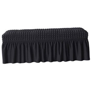 Bothyi - Protector De Muebles De Asiento De Banco De Cubierta De Banco Largo Para Decoración De Hotel De Sala De Estar Negro