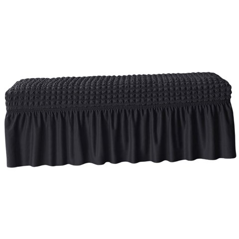 Bothyi - Protector De Muebles De Asiento De Banco De Cubierta De Banco Largo Para Decoración De Hotel De Sala De Estar Negro