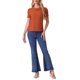 thumbnail image 2 of INSPIRE CHIC Blusa de Manga Corta con Cuello Peter Pan en Contraste y Lunares para Mujer Regreso a Clases L Naranja, 2 of 6