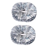 Magideal - Paquete De 2 Pompones De Porristas, Pompones De Equipo De Animación Para Niños Y Adultos, Pompones De Porristas Profesionales, Pompones De Competición Plateado