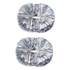 Magideal - Paquete De 2 Pompones De Porristas, Pompones De Equipo De Animación Para Niños Y Adultos, Pompones De Porristas Profesionales, Pompones De Competición Plateado