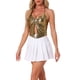 thumbnail image 4 of INSPIRE CHIC Top de Mujer Metálico Sin Espalda Cami Asimétrico Tirantes Espagueti Halter Brillante Top Tanque L Oro Oscuro, 4 of 6