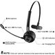 thumbnail image 3 of Auriculares inalámbricos Bluetooth V5.0 para negocios con micrófono boom, ideales para celular, tableta y computadora. Auriculares manos libres para centros de llamadas, oficinas y conductores de, 3 of 8
