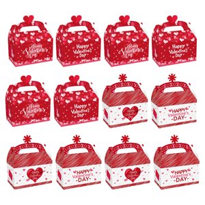 Bothyi - Cajas De Regalo Para El Día De San Valentín, 12 Uds., Cajas De Regalos Rojas Para Aperitivos, Dulces Y Postres