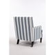 thumbnail image 2 of Upholstered Accent Chair, Vintage Armchair with Blue and White Striped Linen Fabric and Nailhead Trim for Living Room, 2 of 3