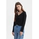thumbnail image 2 of Polera Mujer Cuello Cv Encaje Rulet En Puño Negro, 2 of 4