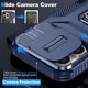thumbnail image 3 of Funda Armada para iPhone 14 Pro Max con Tapa Deslizante y Soporte Magnético Giratorio Azul, 3 of 5