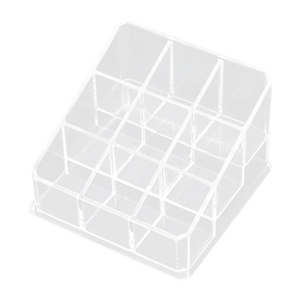 Caja de almacenamiento de cosméticos de acrílico, vitrina de cosméticos, organizador de brillo de labios, estuche para lápiz labial, estuche para lápi 9 rejillas