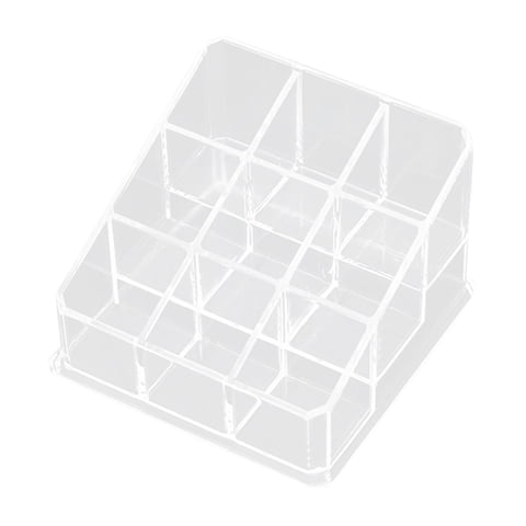 Magideal - Caja De Almacenamiento De Cosméticos De Acrílico, Vitrina De Cosméticos, Organizador De Brillo De Labios, Estuche Para Lápiz Labial, Estuche Para Lápi 9 Rejillas