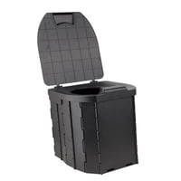 Magideal - Inodoro Plegable Para Acampar, Inodoro Portátil Para Acampar, Multiusos, Para Niños Y Adultos, Inodoro De Viaje Al Aire Libre Para Pesca, Accesorios P Negro