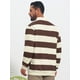thumbnail image 3 of Camisa Polo de Rayas para Hombre INSPIRE CHIC Manga Larga Casual Contraste Golf M Marrón, 3 of 6