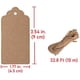 thumbnail image 3 of 100 etiquetas de precio de papel kraft para regalo con hilo de yute natural de 10 m (32,8 pies) - 8,9 x 4,3 cm, 3 of 7