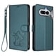 thumbnail image 1 of Funda Billetera con Relieve de Gato para Nothing Phone 4A, Verde Oscuro, 1 of 6