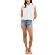 thumbnail image 2 of CURVY GLAM Blusas casuales de verano para mujer con botones, cuello con solapa y mangas con volantes XL Blanco, 2 of 6