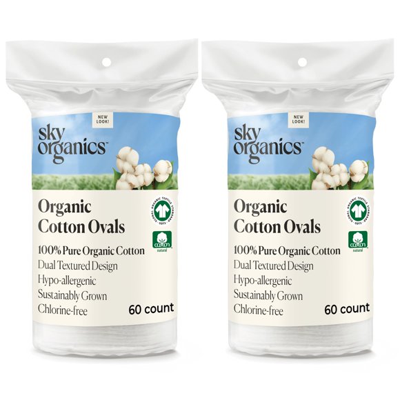 Discos de algodón orgánico Sky Organics 120 uds sin cloro