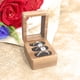 thumbnail image 2 of Caja del anillo de la ranura de madera 3 - Caja del portador del anillo de la ceremonia de boda Madera de nuez con tapa transparente, almacenamiento del anillo de compromiso de la propuesta, 2 of 3