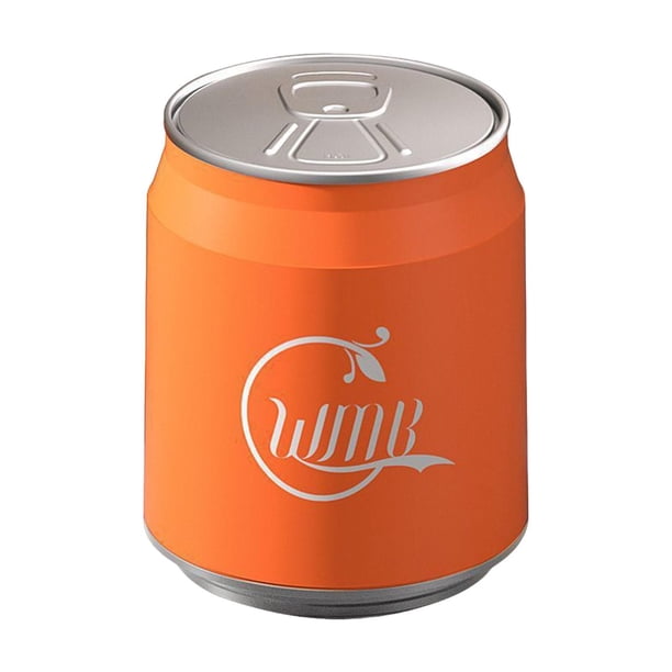 Cola CAN de forma, tipo de prensa, basura de basura de basura redonda de basura de lavabo con contenedor de basura de la tapa de prensa para el tocado Naranja
