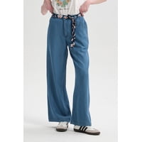 Fashionspark - Jeans Mujer Palazzo Pañuelo Azul