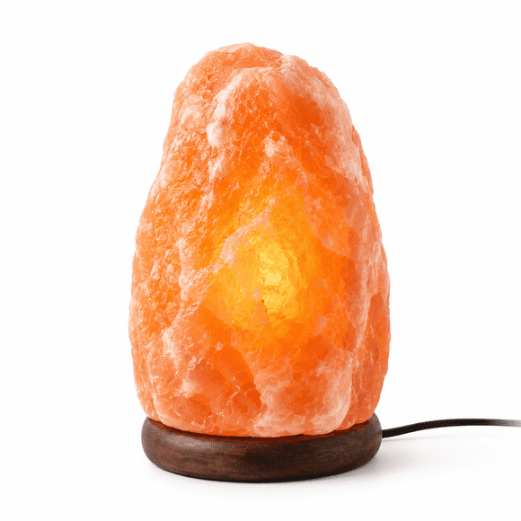 Lámpara De Sal Himalaya 2-3 Kg Luz Regulable Base Madera