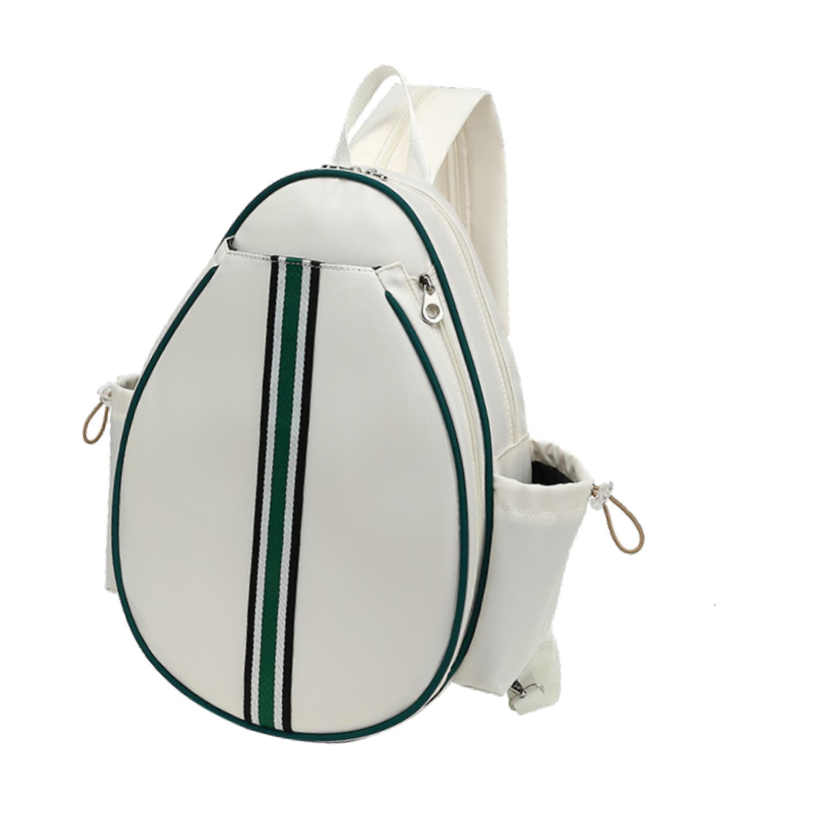 Magideal - Bolsa De Tenis, Bolsa De Bola De Encurtido, Bolsas De Raqueta De Tenis Portátiles De Hombro Ajustables Múltiples De Aplausos, Bolsillo De Bádminton De Blanco Y Verde