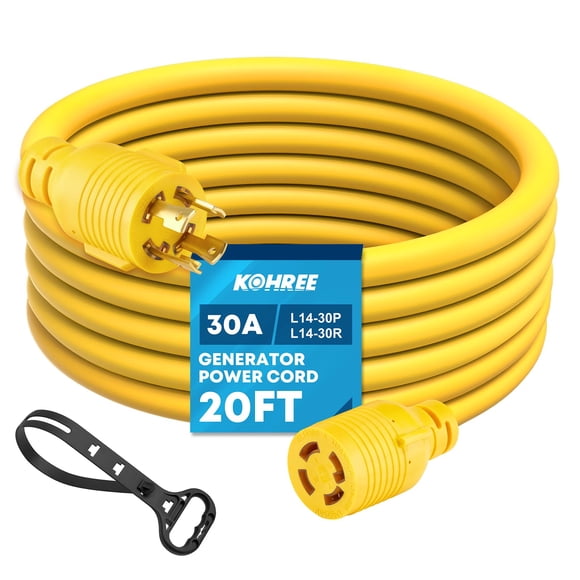 Cable de extensión para generador Kohree 30 A, 6 m, calibre 10, 125/250 V