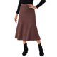 thumbnail image 4 of INSPIRE CHIC Falda de Punto A-Line para Mujer con Cintura Alta Elástica y Estirable, Falda Midi de Suéter L Café, 4 of 6