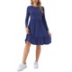 thumbnail image 2 of INSPIRE CHIC Vestido Casual de Mujer con Bolsillos de Manga Larga Cuello Redondo en Capas Línea A Vestido Suelto XL Azul Oscuro, 2 of 5