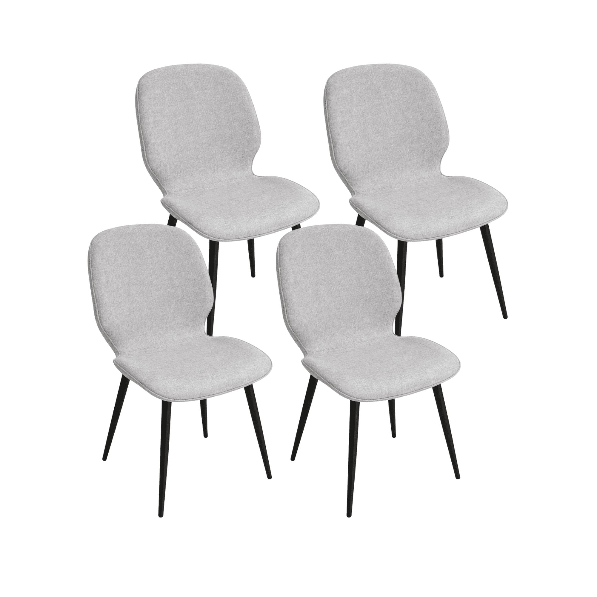 Habita2 Chile - Pack 4 Sillas De Comedor Con Tapiz Lino Gabriel Gris