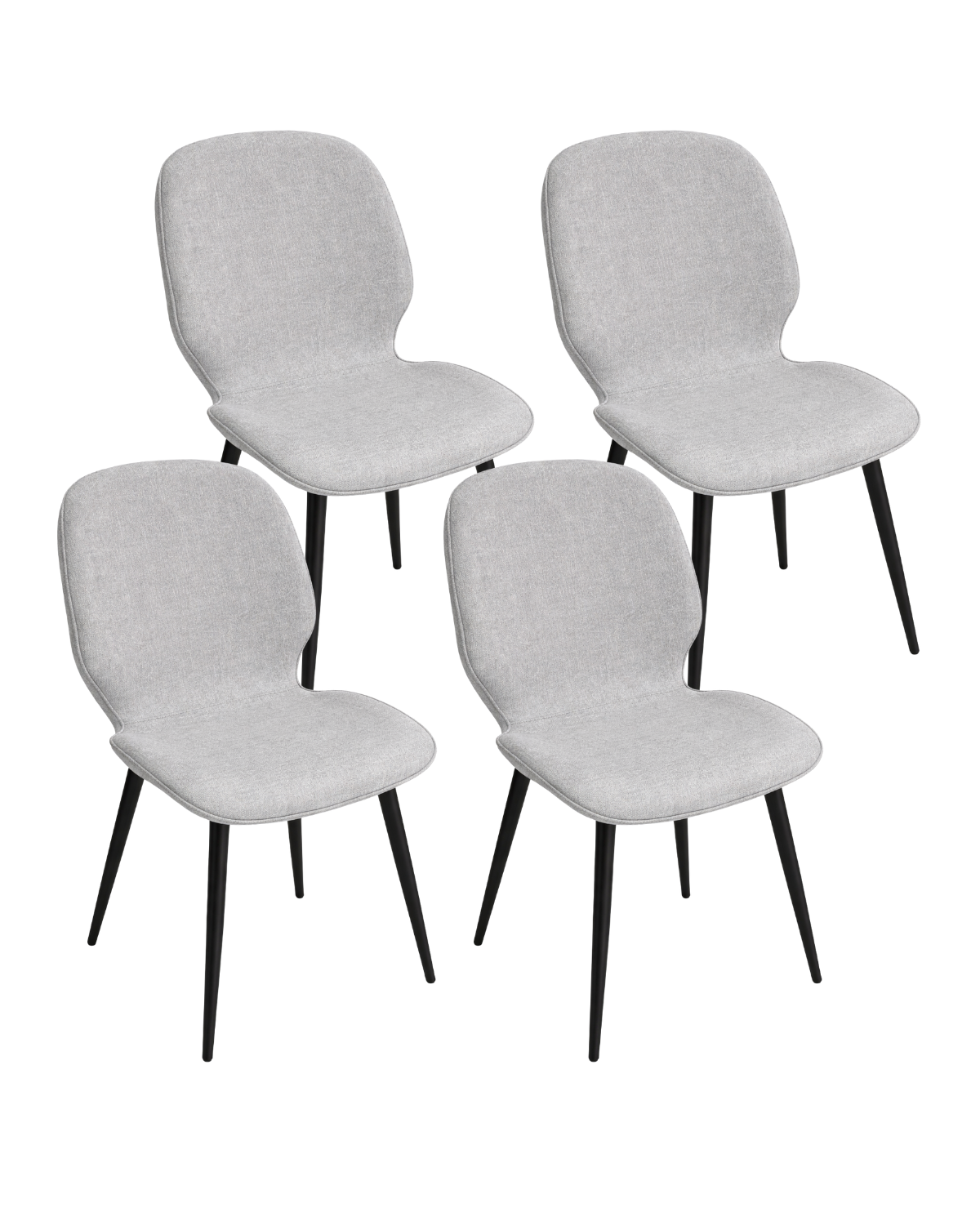 Habita2 Chile - Pack 4 Sillas De Comedor Con Tapiz Lino Gabriel - Gris