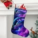 thumbnail image 2 of Lobo Galaxia Tema: Calcetines de Navidad, fino lino blanco para colgar en escaleras y chimenea, decoración navideña para el hogar, regalo de Navidad. 45cm × 32cm, 2 of 5