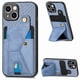 thumbnail image 1 of Funda Resistente para iPhone 15 con Tarjetero y Soporte, Diseño Magnético Azul, 1 of 5