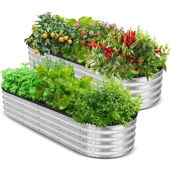 Cama de cultivo elevada galvanizada Utopia Home 180 x 60 x 30 cm x2