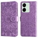 thumbnail image 2 of Funda tipo cartera FOXDOCK para Xiaomi Redmi 13C 4G , diseño girasol en relieve, cuero PU, cierre magnético, soporte y tarjetero, 2 of 5