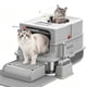 thumbnail image 1 of Caja de arena TEKEPL XL de acero inoxidable gris con pala, 1 of 9