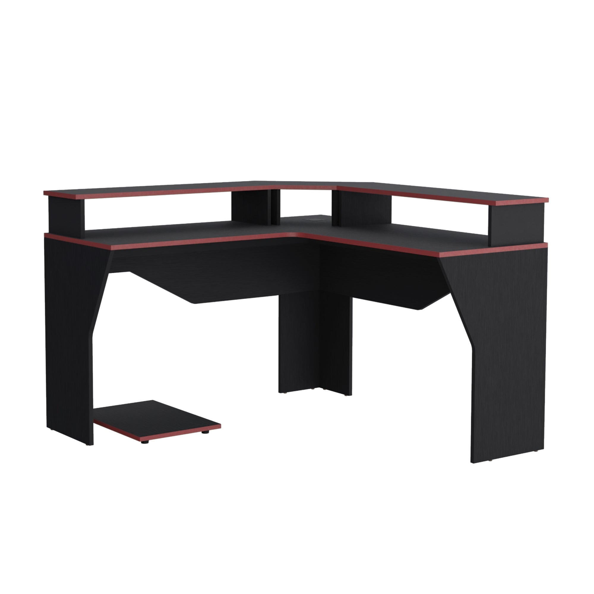 Fmfurniture - Escritorio Gamer Fm-046n - Negro Canto Rojo