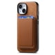 thumbnail image 3 of Funda de Cuero Magnética con Tarjetero para iPhone 14 Cubierta Delgada Marrón, 3 of 5