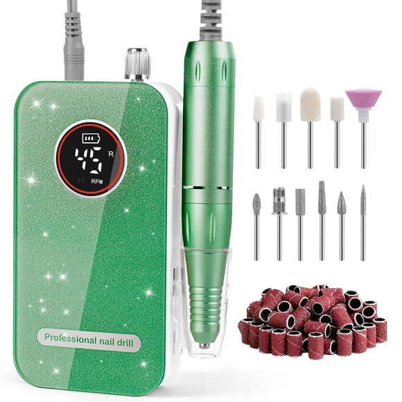 Taladro de uñas HQMPHQ 45000 RPM recargable verde