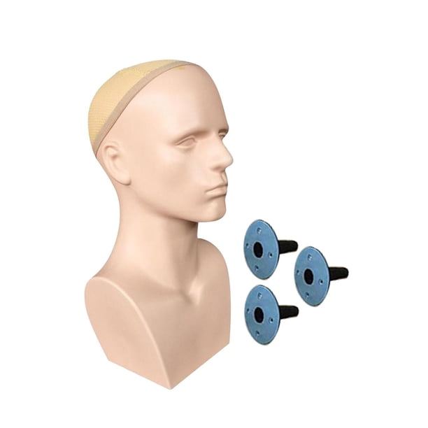 Cabeza de maniquí masculino con hombros, cabeza de maniquí para entrenamiento, soporte de exhibición de pelucas para máscara, gafas de sol, sombreros, Cubierta inferior de Skin 3