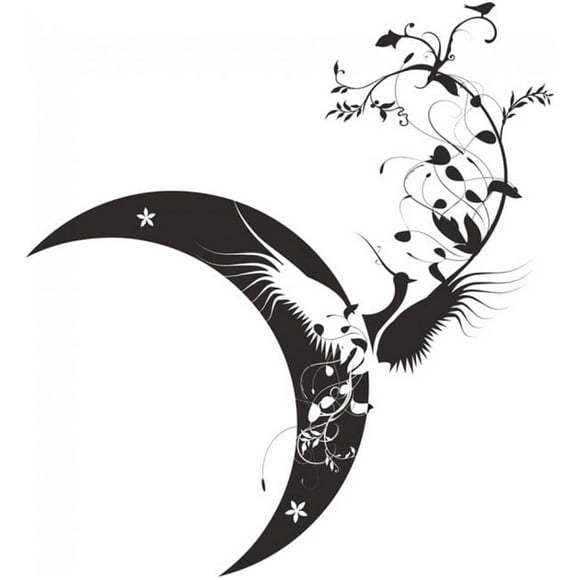 Decomural Floral Bird Moon Design WS-18578