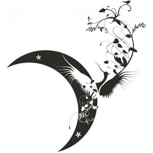 Rienda Libre Graphics - Decomural Floral Bird Moon Design Ws-18578