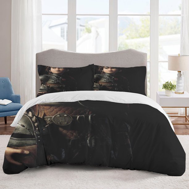 How to Train Your Dragon Bedding Sets Cartoon Duvet Cover Lightweight 3 Piece Bet Sets for Kids Boys Girls