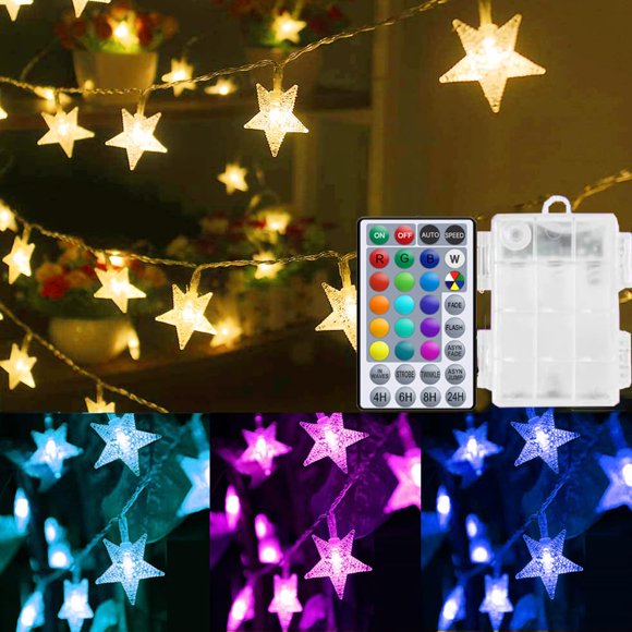Cadena de luces Solhice Star de 20 pies y 40 LED que cambian de color