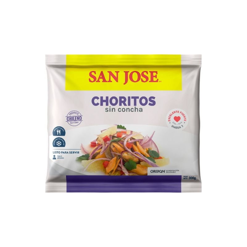 Choritos Cocidos Sin Concha Congelados 250 g San José
