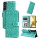 thumbnail image 4 of Funda tipo cartera FOXDOCK para Samsung Galaxy S22 , diseño girasol en relieve, cuero PU, cierre magnético, soporte y tarjetero, 4 of 5