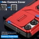 thumbnail image 3 of Funda Armada para Motorola Moto G Play 5G 2025 con Tapa Deslizante y Soporte Magnético Giratorio Rojo, 3 of 5