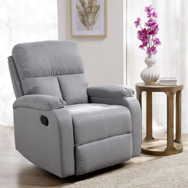 Berger Reclinable Moderno De Lino Gris Matheus Vs8070gr