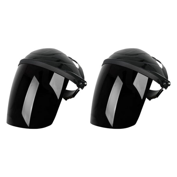 Protector de máscara facial de soldadura de 2 piezas, máscara facial de soldadura transparente ajustable ligera para protección en el lugar de trabajo Negro