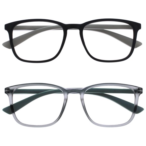 Gafas de lectura OPULIZE +3.5 negro y gris - paquete de 2
