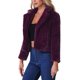 thumbnail image 4 of INSPIRE CHIC Chaqueta de Piel Recortada para Mujer Solapa Cardigan Esponjoso Bolero 2026 Invierno Abrigo Corto de Piel Sintética Conjuntos L Púrpura Oscuro, 4 of 6