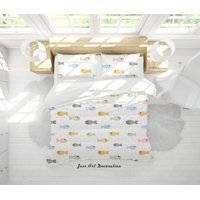 Milsleep - 3D Cartoon Peces Patrón Funda De Edredón Set Ropa De Cama Set Funda De Edredón Fundas De Almohada